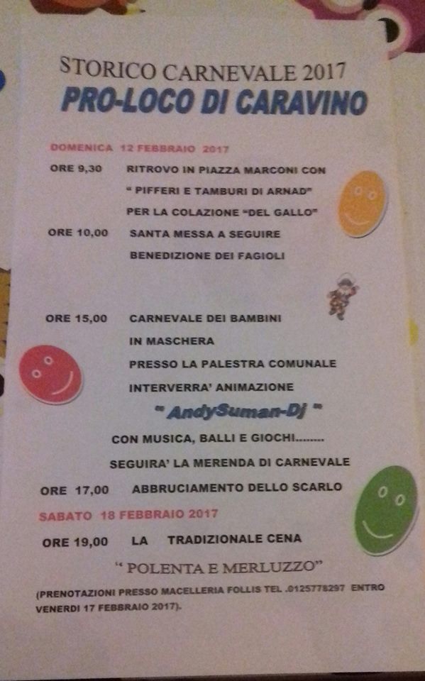 CARNEVALE DI CARAVINO Anfiteatro Morenico Ivrea